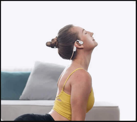 Shokz OpenMove headphone in use while exercising